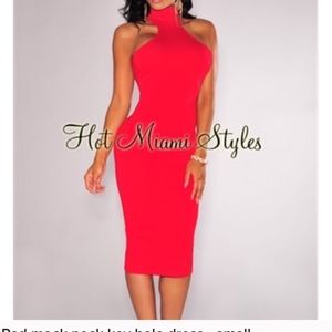 Red Midi Dress. Hot Miami Styles